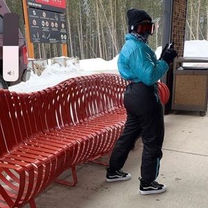 Ski pants and bubble jacket
